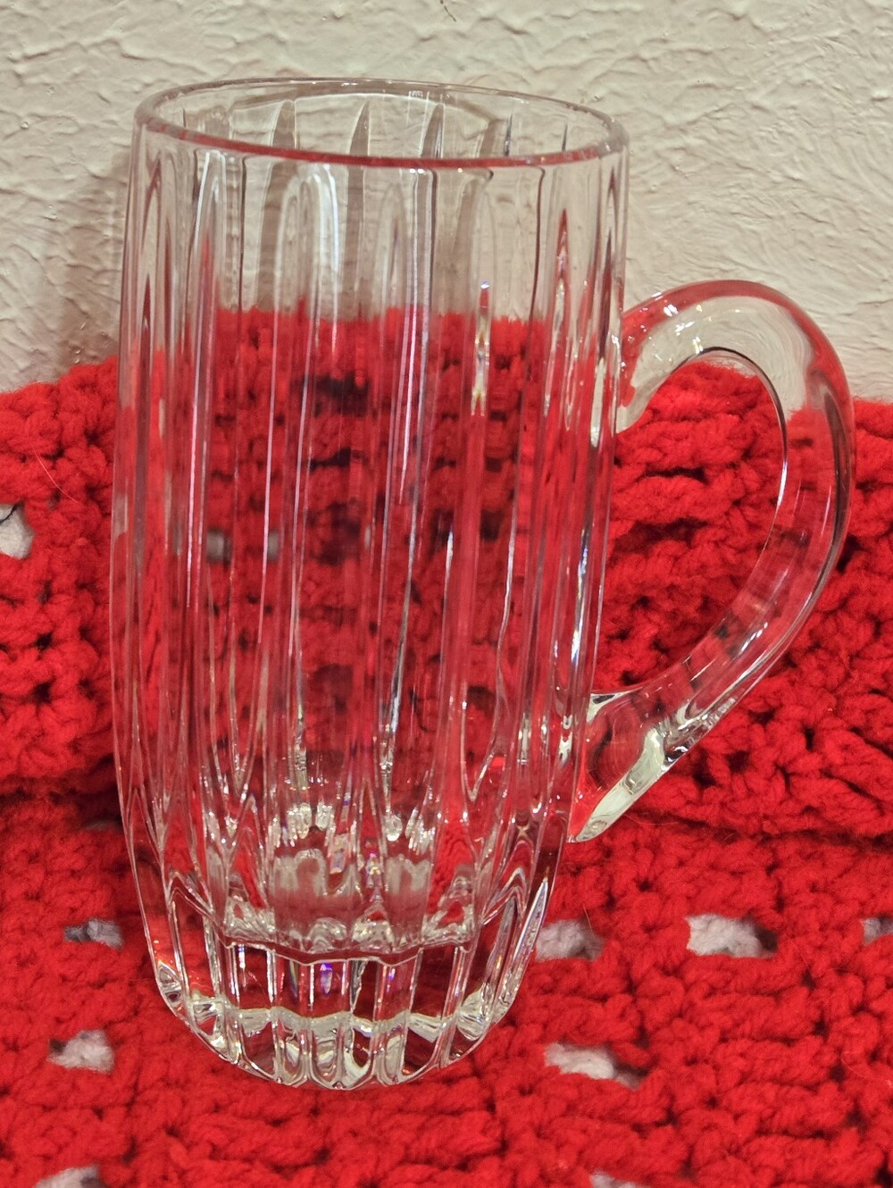 Mikasa Park Lane Heavy Crystal GLASS Beer Stein ONE, 7.5" 21oz Mug SPORTS BAR